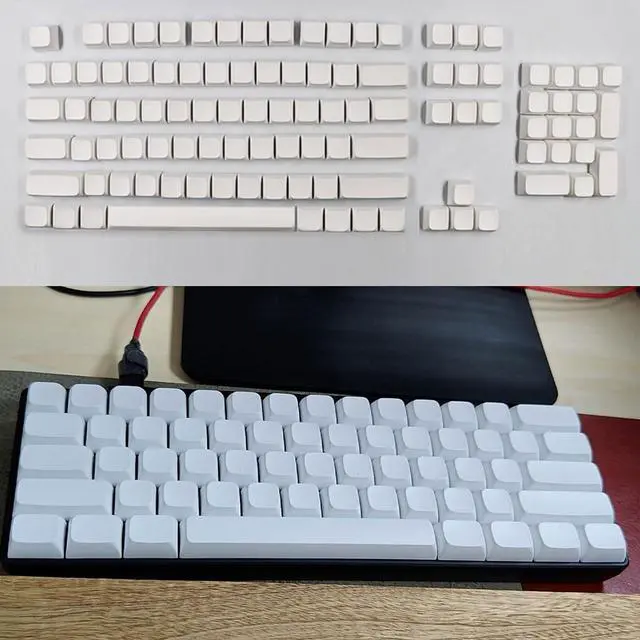 Alt view image 2 of 7 - Rdxanc XDA Keycaps Thick DyeSub for 134Keys Mechanical Keyboard White Keycap Set
