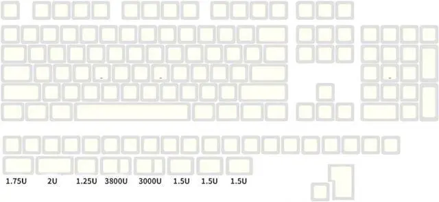 Alt view image 7 of 7 - Rdxanc XDA Keycaps Thick DyeSub for 134Keys Mechanical Keyboard White Keycap Set