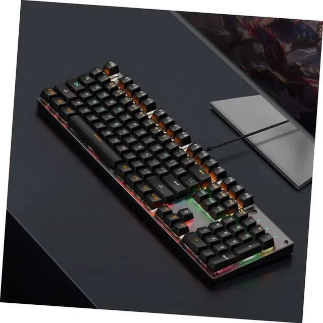 Alt view image 3 of 7 - Veemoon RGB Mechanical Keyboard Key Backlit Wired Gaming Keyboard with Durable Aluminum Alloy Panel Dual