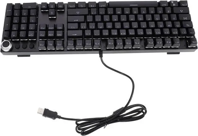 Main image of HOMSFOU RGB Backlit Mechanical Gaming Keyboard 104 Keys Multimedia Knob Wired Suitable for Gamers and Office Use