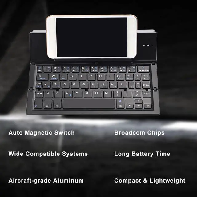 Alt view image 7 of 7 - Mini Foldable BT Keyboard Portable for Phones