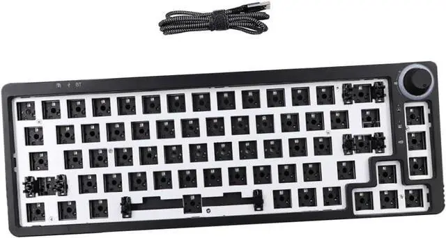 Main image of MOLUCKFU Mechanical Keyboard Kit DIY Case Plate 67-Key Hot-swappable USB-c Cable Ergonomic Computer Accessory