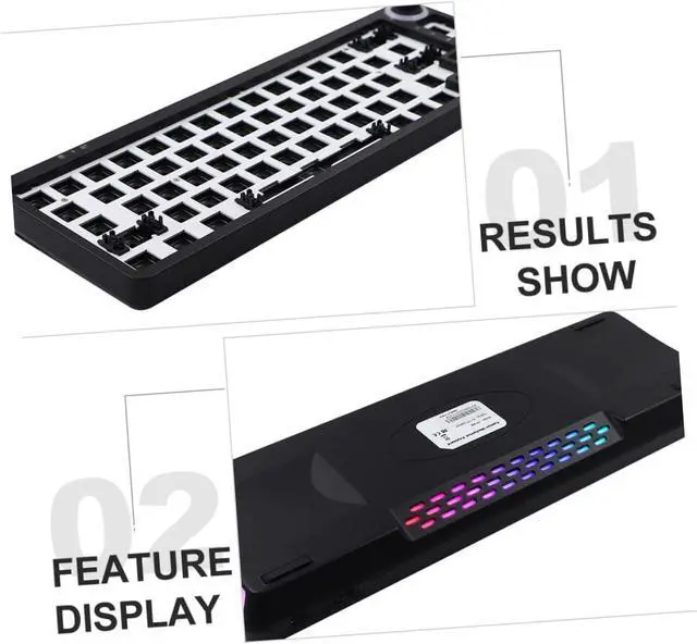 Alt view image 4 of 7 - MOLUCKFU Mechanical Keyboard Kit DIY Case Plate 67-Key Hot-swappable USB-c Cable Ergonomic Computer Accessory