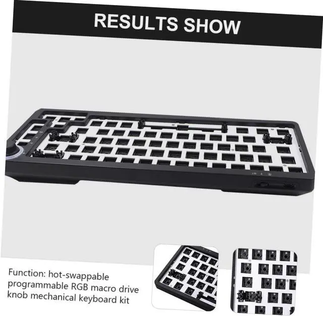 Alt view image 4 of 7 - PHENOFICE 1set Programmable Mechanical Keyboard Kit Compact Key Wired RGB Keyboard Case Detachable USB Cable