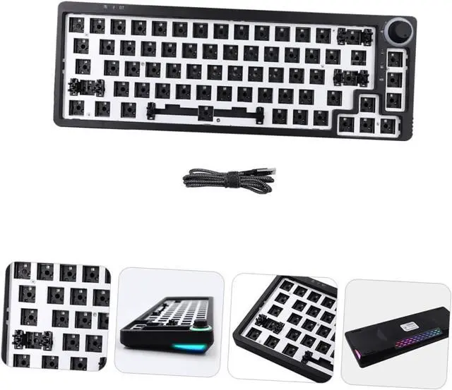 Alt view image 7 of 7 - MOLUCKFU Mechanical Keyboard Kit DIY Case Plate 67-Key Hot-swappable USB-c Cable Ergonomic Computer Accessory