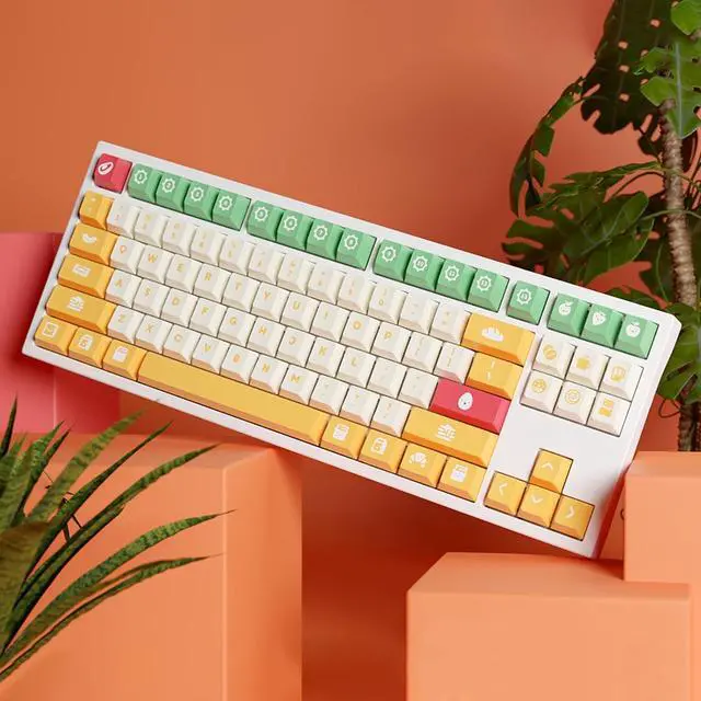 Alt view image 2 of 6 - kfaPBT Sunny Side Up Keycap Set for Mechanical Keyboard, 106 Keys Set Custom Keycap Set, Cherry Profile, Compatiable with 100%, 75%, 65%, 60% Keyboards