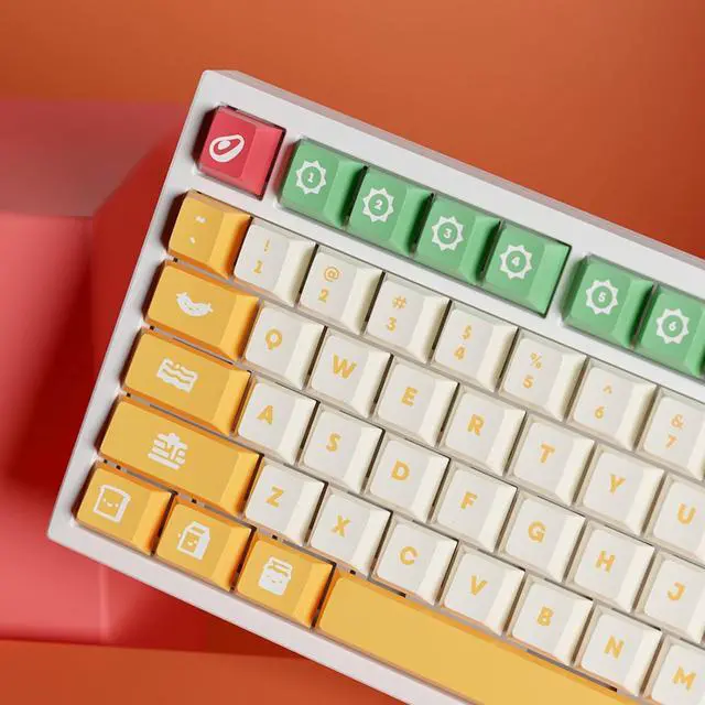 Alt view image 3 of 6 - kfaPBT Sunny Side Up Keycap Set for Mechanical Keyboard, 106 Keys Set Custom Keycap Set, Cherry Profile, Compatiable with 100%, 75%, 65%, 60% Keyboards
