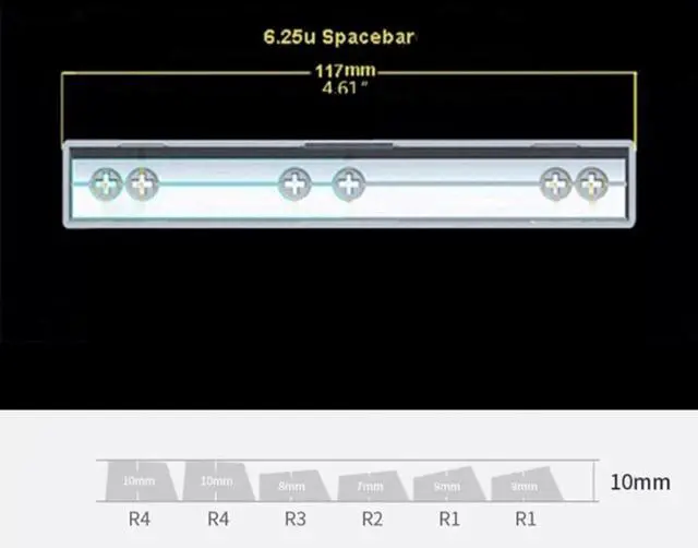 Alt view image 7 of 7 - YIBAISI 131Keys Side Backlit Keycap Set Side Print Ergonomic Backlit Keycaps for Mechanical Keyboards Extended Use