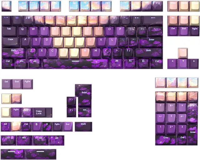 Main image of Valley Keycaps 135Keys Front Print Backlit Keyset Thermal Sublimation Widely for Switches