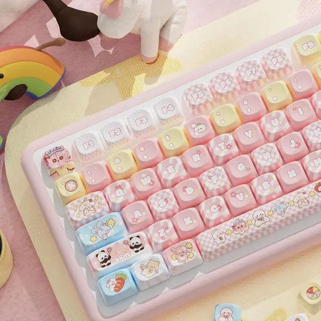 Alt view image 5 of 5 - Cartoon Keycaps 120keys Lovely Animal Theme Keycap Sublimations Keycap Set for 68/75/84/98/100/104/108 Layouts