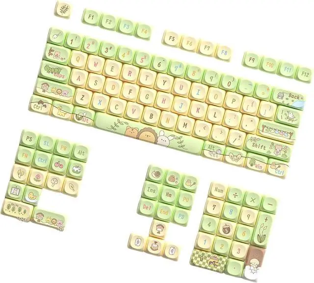 Main image of Cartoon Keycaps 120keys Lovely Animal Theme Keycap Sublimations Keycap Set for 68/75/84/98/100/104/108 Layouts