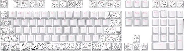 Main image of Line White Keycaps 108Keys Front Print Backlit Keyset, Thermal Sublimation, Widely for Switches