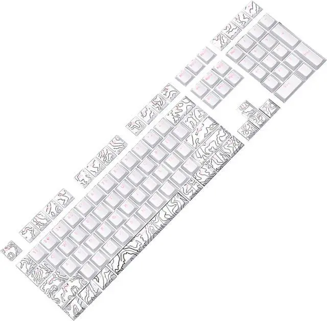 Alt view image 3 of 5 - Line White Keycaps 108Keys Front Print Backlit Keyset, Thermal Sublimation, Widely for Switches