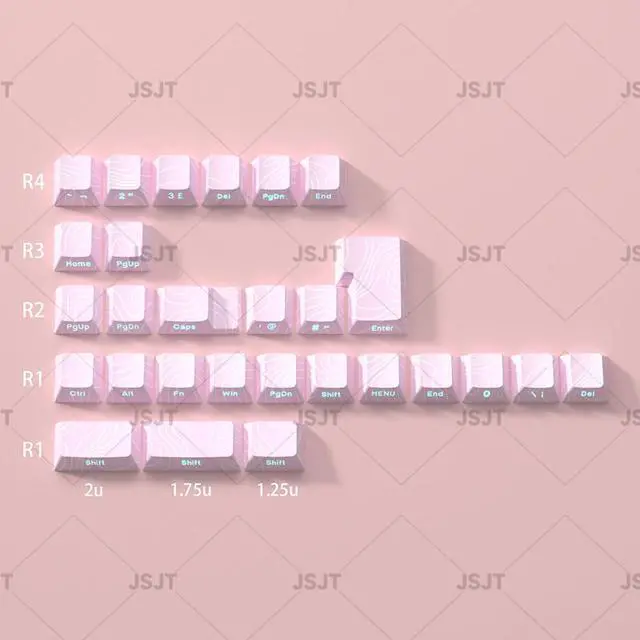 Alt view image 4 of 5 - Side Backlit Keycap Set Side Print 136Keys, Ergonomic Keycaps for Mechanical Keyboards Extended Use
