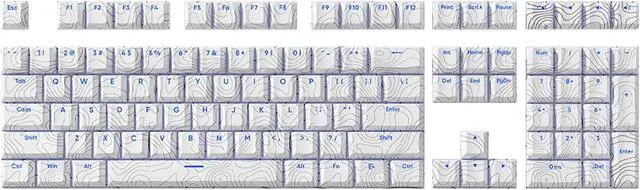 Main image of 108Keys Original Height Keycaps Line Keycap Set Front Print Backlits Key Caps for Mechanical Keyboards