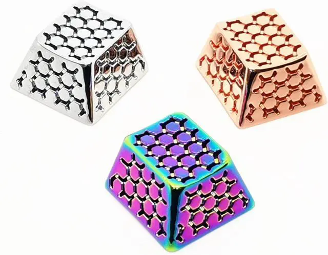 Alt view image 6 of 7 - MECHKYP Metal Artisan Keycaps,CNC Zinc Alloy Custom Keycap,Mechanical Keycap,Unique Hollowed-Out Style,Gift Collection (Silver Hollowed-Out)