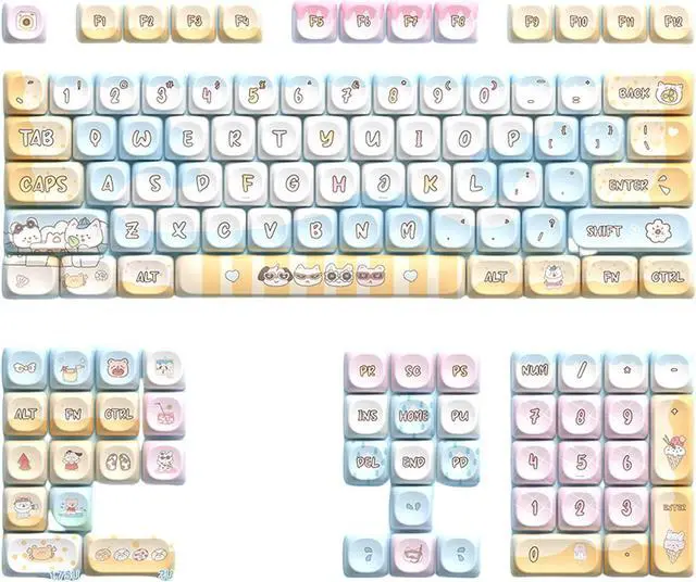 Main image of Ubxvamm Keycaps Cartoon Animal Theme 120Keys Lovely Keycap for 68/75/84/98/100/104/108 Mechanical Keyboards