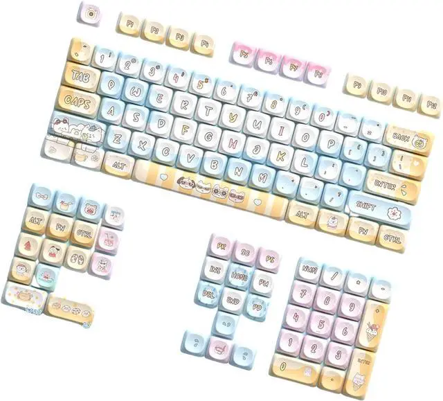 Alt view image 6 of 7 - Ubxvamm Keycaps Cartoon Animal Theme 120Keys Lovely Keycap for 68/75/84/98/100/104/108 Mechanical Keyboards