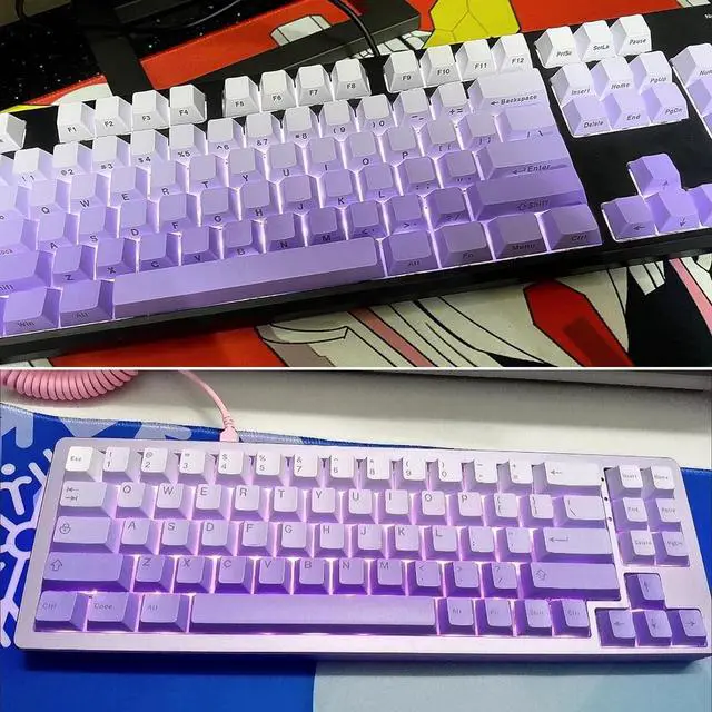 Alt view image 5 of 7 - Ubxvamm 125Keys Original Height Dye Sublimation Gradients Keycaps Top/Side Engraveds for Mechanical Keyboards Keycaps