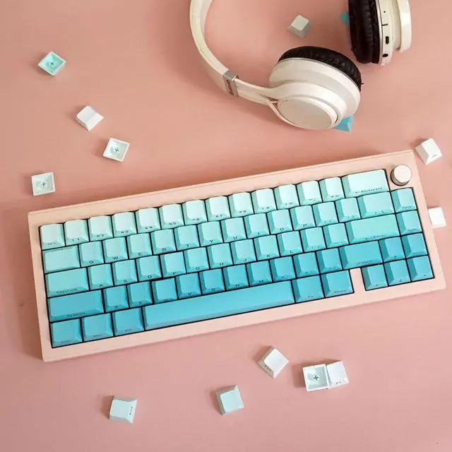 Alt view image 7 of 7 - Ubxvamm 125Keys Original Height Dye Sublimation Gradients Keycaps Top/Side Engraveds for Mechanical Keyboards Keycaps