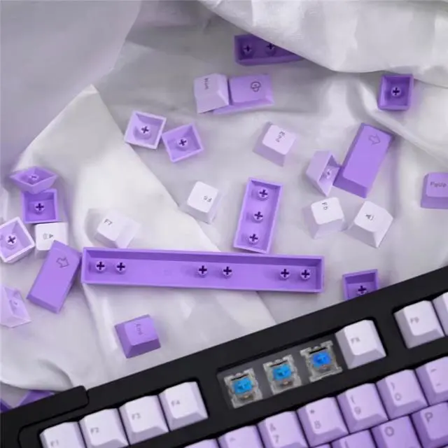 Alt view image 5 of 7 - Ubxvamm 125Keys Original Height Dye Sublimation Gradients Keycaps Top/Side Engraveds for Mechanical Keyboards Keycaps