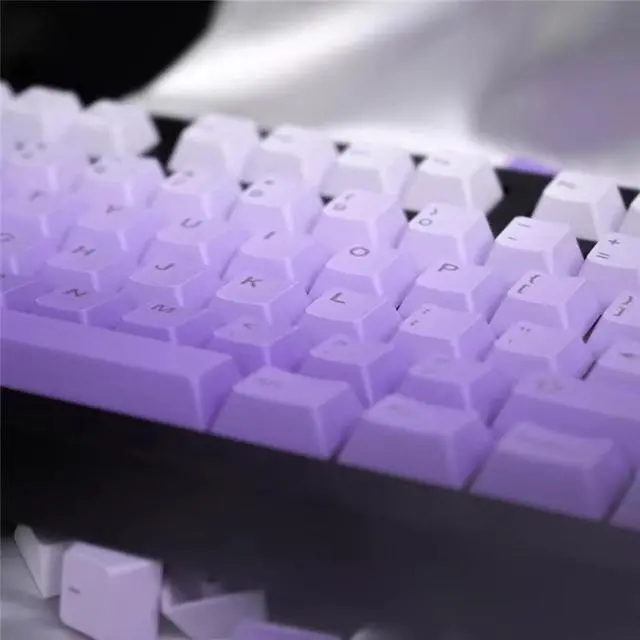 Alt view image 4 of 7 - Ubxvamm 125Keys Original Height Dye Sublimation Gradients Keycaps Top/Side Engraveds for Mechanical Keyboards Keycaps