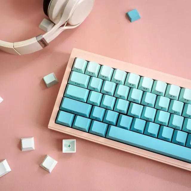 Alt view image 6 of 7 - Ubxvamm 125Keys Original Height Dye Sublimation Gradients Keycaps Top/Side Engraveds for Mechanical Keyboards Keycaps