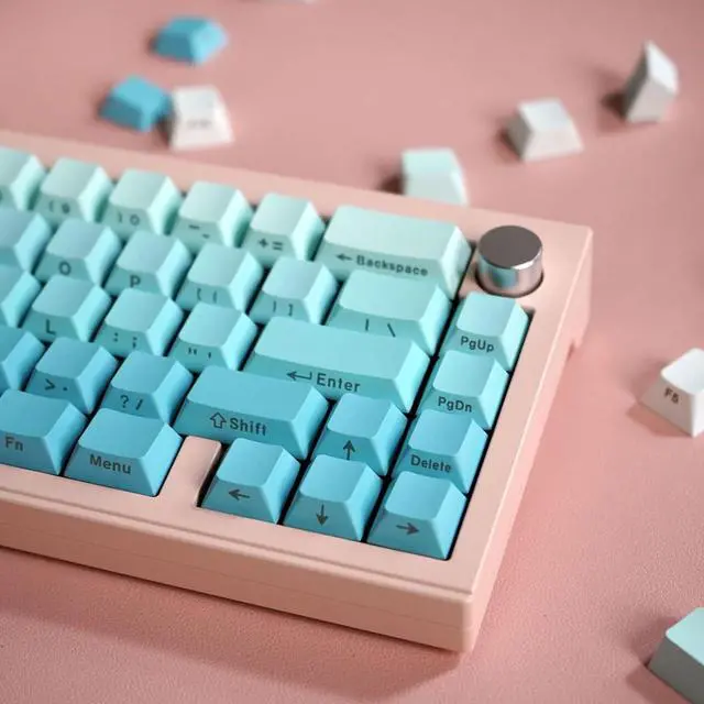 Alt view image 5 of 7 - Ubxvamm 125Keys Original Height Dye Sublimation Gradients Keycaps Top/Side Engraveds for Mechanical Keyboards Keycaps