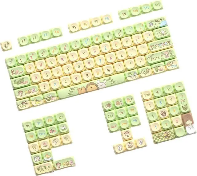 Main image of Ubxvamm Keycaps Cartoon Animal Theme 120Keys Lovely Keycap for 68/75/84/98/100/104/108 Mechanical Keyboards