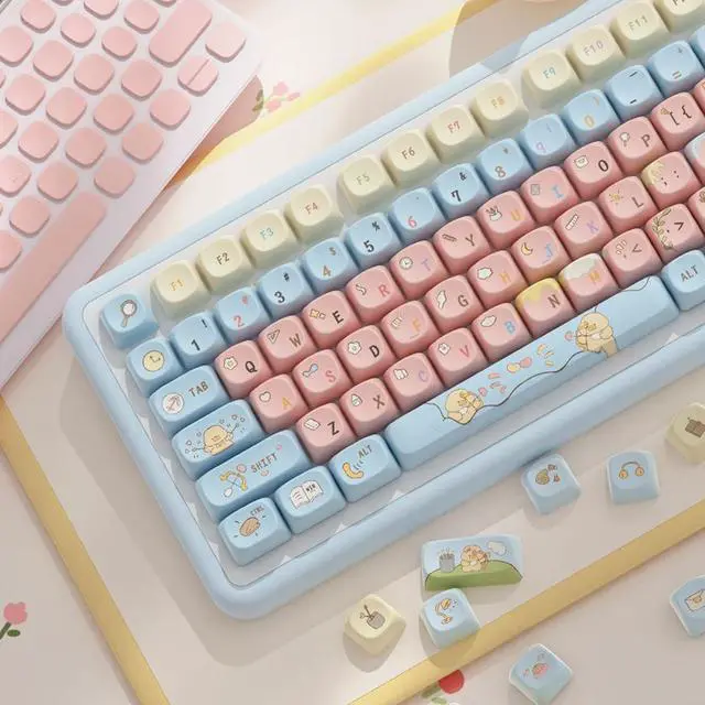 Alt view image 4 of 7 - Ubxvamm Keycaps Cartoon Animal Theme 120Keys Lovely Keycap for 68/75/84/98/100/104/108 Mechanical Keyboards