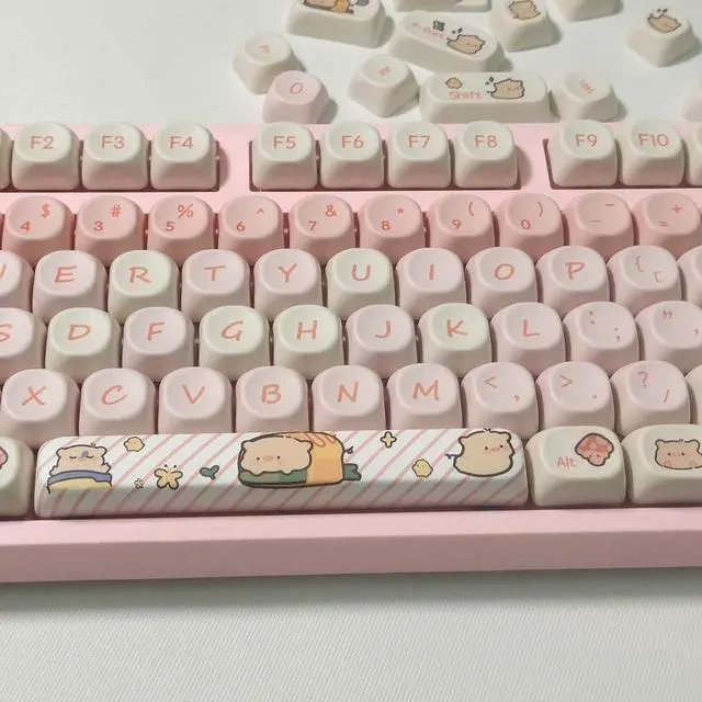 Alt view image 4 of 7 - Ubxvamm 118Keys Pigs Themed Keycaps Dye Sublimation Height Keycap for Switches Mechanical Keyboards