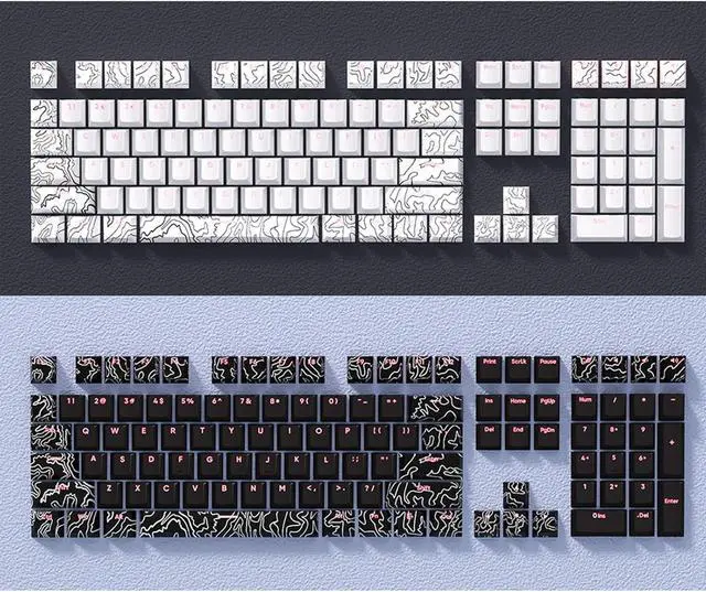 Alt view image 4 of 7 - Double Shot Backlit Thick Keycaps Set for Sublimation Mechanical Keyboard Sublimation Advanced Special Lines
