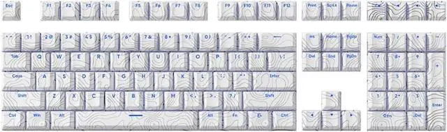 Main image of PLCPDM 108Keys Original Height Keycaps Line Keycap Set Front Print Backlits Key Caps for Mechanical Keyboards