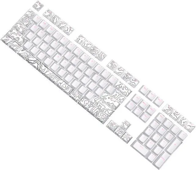 Alt view image 2 of 7 - YUGSHNKFC 108 Keys Dye Sublimation Keycaps Line White Front Print Backlit Shines Through Keycaps for Keyboard