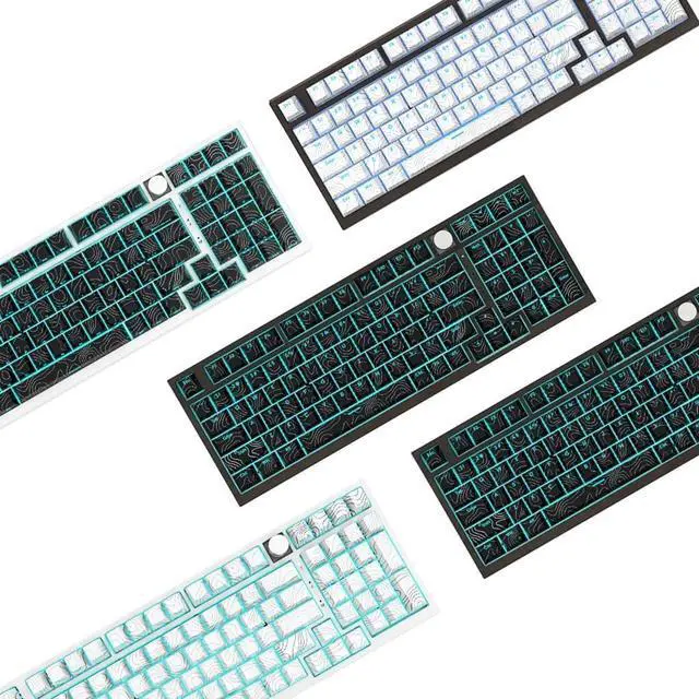 Alt view image 4 of 7 - PLCPDM 108Keys Original Height Keycaps Line Keycap Set Front Print Backlits Key Caps for Mechanical Keyboards