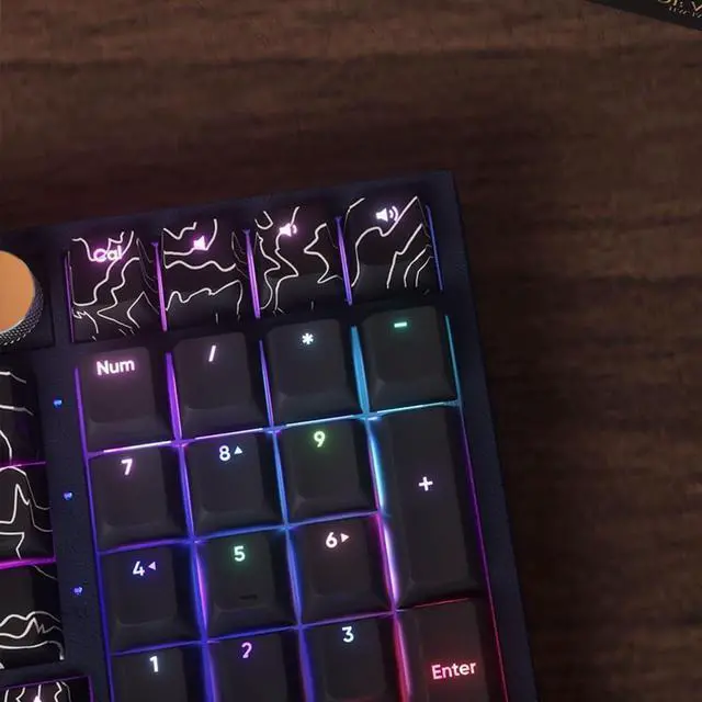 Alt view image 4 of 7 - PLCPDM 108Keys Keycaps Customs Line White Keycap Set Front Print Backlit Key Caps for Mechanical Keyboard