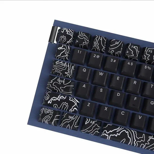 Alt view image 7 of 7 - PLCPDM 108Keys Keycaps Customs Line White Keycap Set Front Print Backlit Key Caps for Mechanical Keyboard