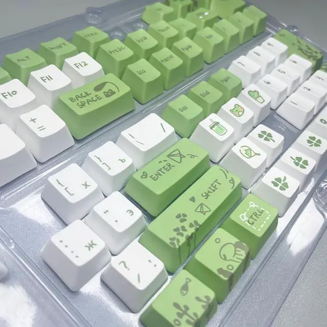 Alt view image 7 of 7 - YUGSHNKFC Russian Keycaps Frogs Theme Keycaps OEM Dye Sublimation for 61/64/68/75/87/98/104 Mechanical Keyboard