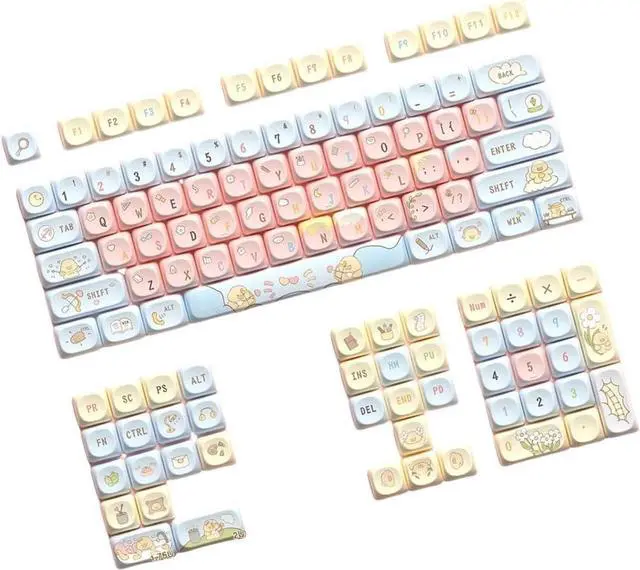 Alt view image 2 of 7 - PLCPDM Animal Keycap 120keys Heat Sublimated Keycap Set for Mechanical Keyboards Switches Keycaps Replacement