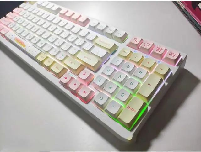 Alt view image 4 of 7 - YUGSHNKFC 146PCS Keycaps Colorful Keycaps for Mechanical Keyboards Colorful Dye Sublimation Keycap Set