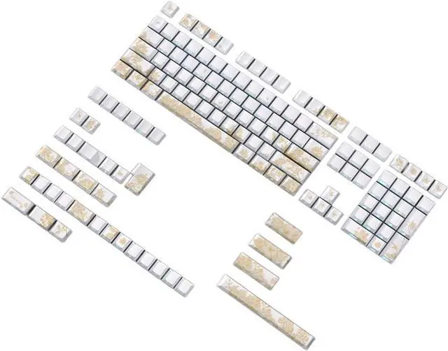 Alt view image 2 of 7 - PLCPDM 146/136Keys Keycaps Customs Platinums Embroidery Keycap Set Side Print Backlit Key Caps for Mechanical Keyboard