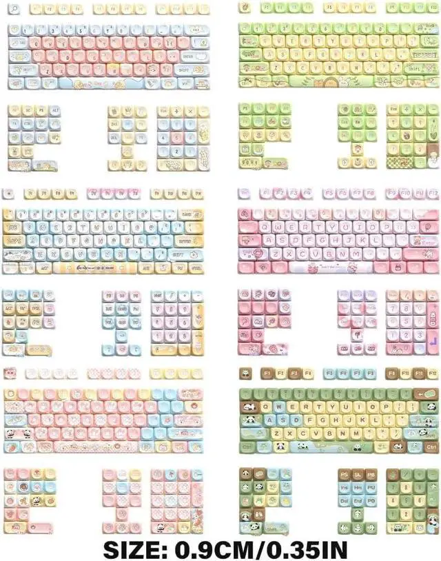 Alt view image 6 of 7 - YUGSHNKFC Keycaps Cartoon Animal Theme 120Keys Lovely Keycap for 68/75/84/98/100/104/108 Mechanical Keyboards