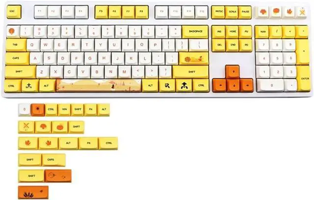 Alt view image 3 of 7 - PLCPDM 129 Key Keycap Height Key Set of Autumn Dye Sublimation for Mechanical Keyboards