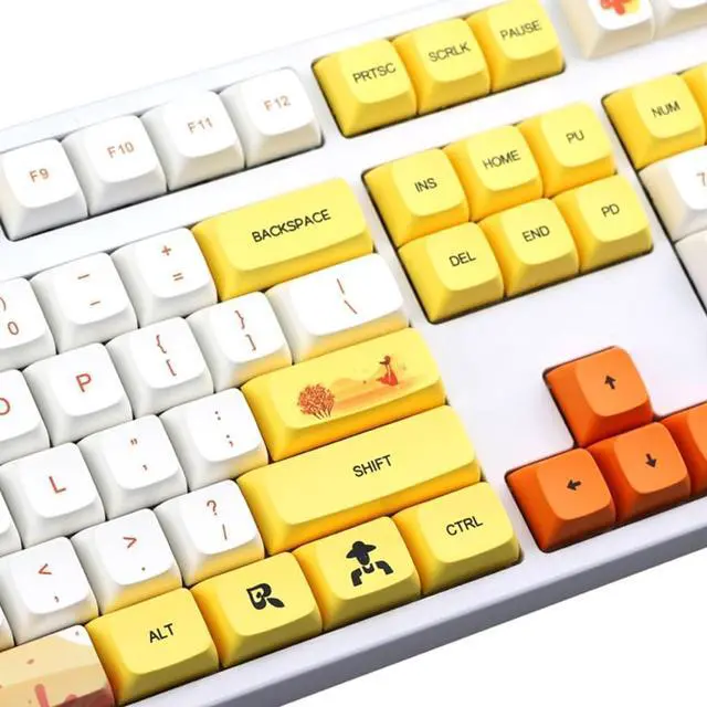 Alt view image 6 of 7 - PLCPDM 129 Key Keycap Height Key Set of Autumn Dye Sublimation for Mechanical Keyboards