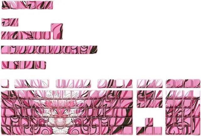 Alt view image 3 of 7 - PLCPDM Side Engraving Backlit Keycaps 136 Key Full Set, Cartoon Dragon Keycap for Mechancial Keyboard Enhances Night Typing