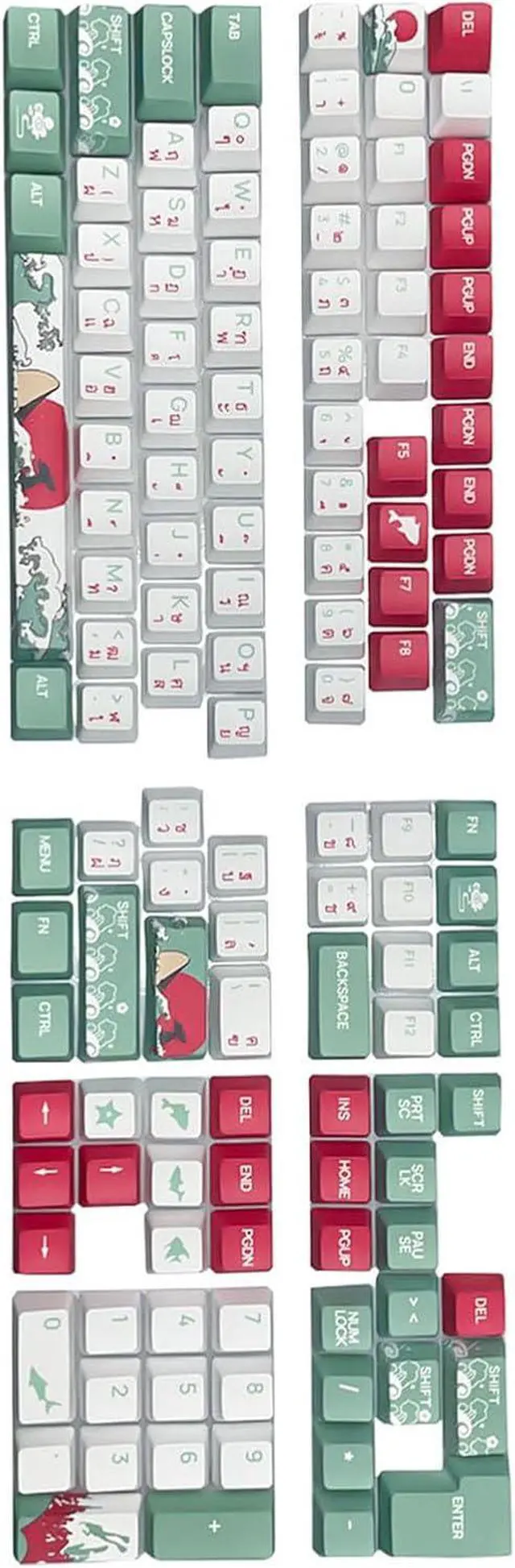 Alt view image 7 of 7 - PLCPDM Sea Themed Keycap Set/OEM Height Comfortable Keys Caps for MX Switches Mechanical Keyboards