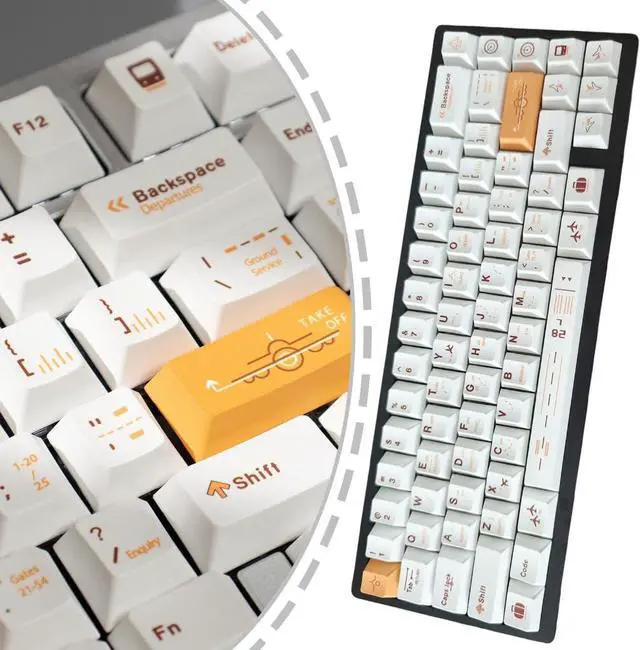 Alt view image 2 of 7 - PLCPDM Flight Plan 148Keys Original Height Keycap Dye Sublimation Keycaps for 60 80 61 Mechanical Keyboards Keycaps