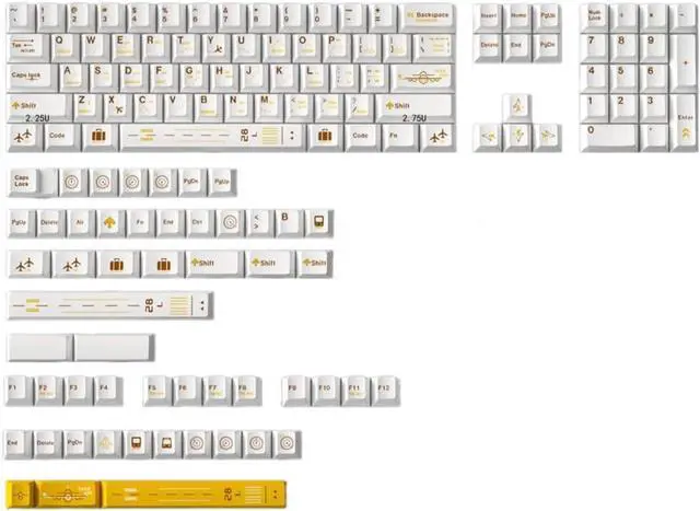 Alt view image 3 of 7 - PLCPDM Flight Plan 148Keys Original Height Keycap Dye Sublimation Keycaps for 60 80 61 Mechanical Keyboards Keycaps