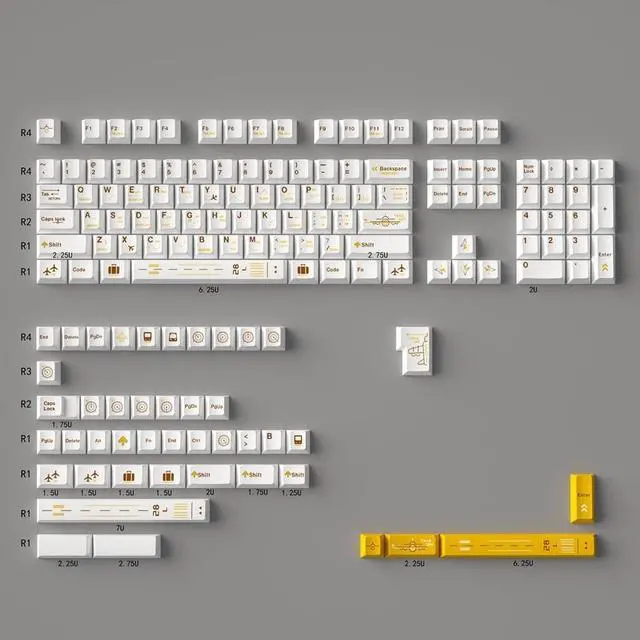 Alt view image 4 of 7 - PLCPDM Flight Plan 148Keys Original Height Keycap Dye Sublimation Keycaps for 60 80 61 Mechanical Keyboards Keycaps