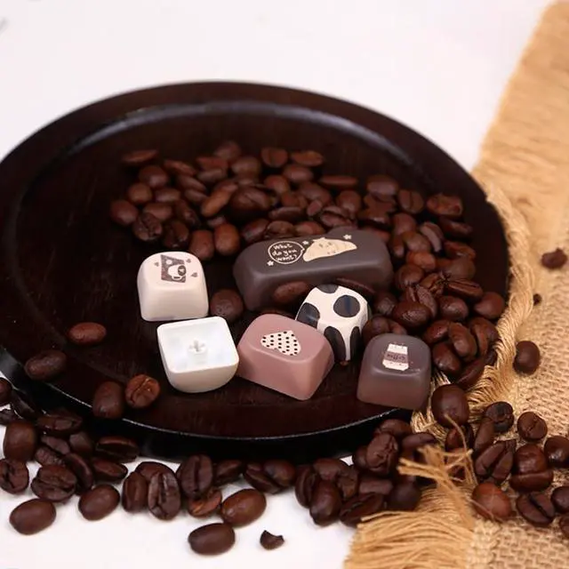 Alt view image 7 of 7 - PLCPDM Keycaps 131Piece Heat Sublimated Coffee Brown Keycaps Set Customization for Mechanical Keyboards